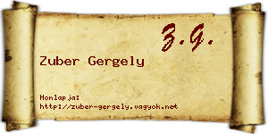 Zuber Gergely névjegykártya